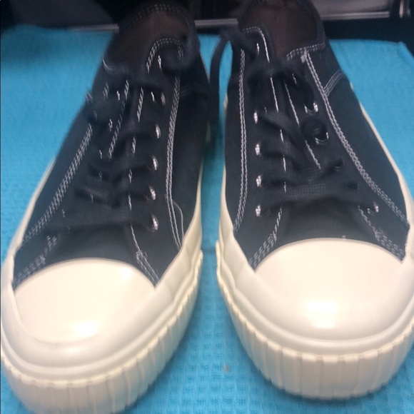 All Saints Jack Script Low Top Black and White Sneakers - Picture 4 of 6